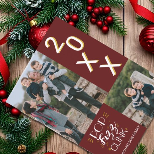 New Year's 2 Photo Family  Feestdagenkaart