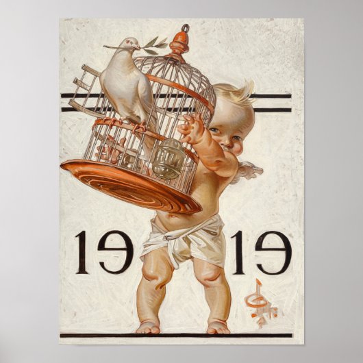 New Year's Baby, 1919 by J. C. Leyendecker Poster (Voorkant)