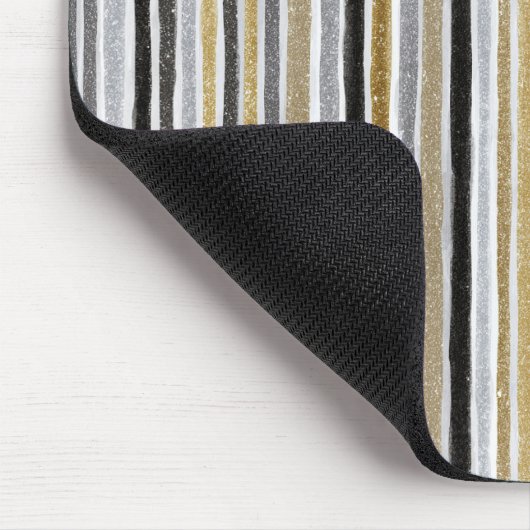 New Year's Blue Gold Black Stripes Muismat (Hoek)