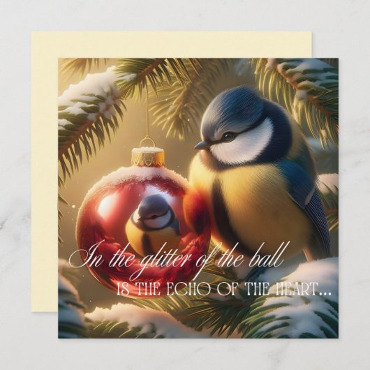 New Year's card with a bird (Voorkant / Achterkant)