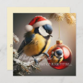 New Year's card with a bird (Voorkant / Achterkant)