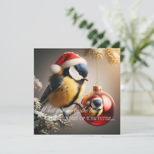 New Year's card with a bird (Staand voorkant)