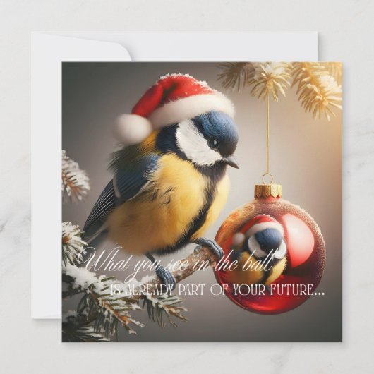New Year's card with a bird (Voorkant)