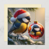 New Year's card with a bird (Voorkant / Achterkant)