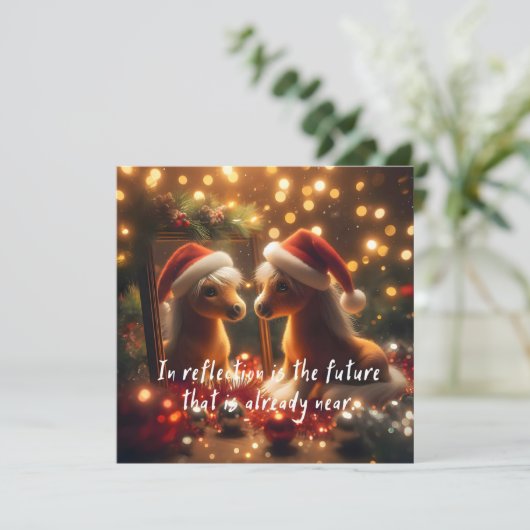 New Year's card with a cute horse (Staand voorkant)