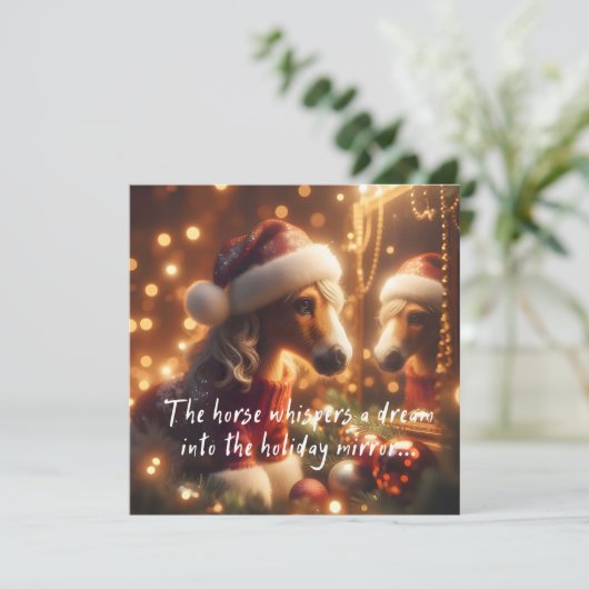 New Year's card with a cute horse (Staand voorkant)