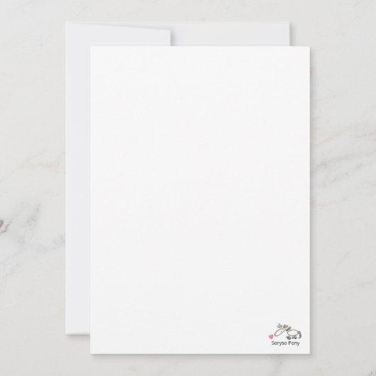 New Year's Card with a Horse and Carrot Firework Kaart (Achterkant)