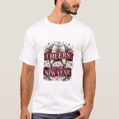 New Year's Champagne T-Shirt, Premium Ornate Toast T-shirt (Voorkant)