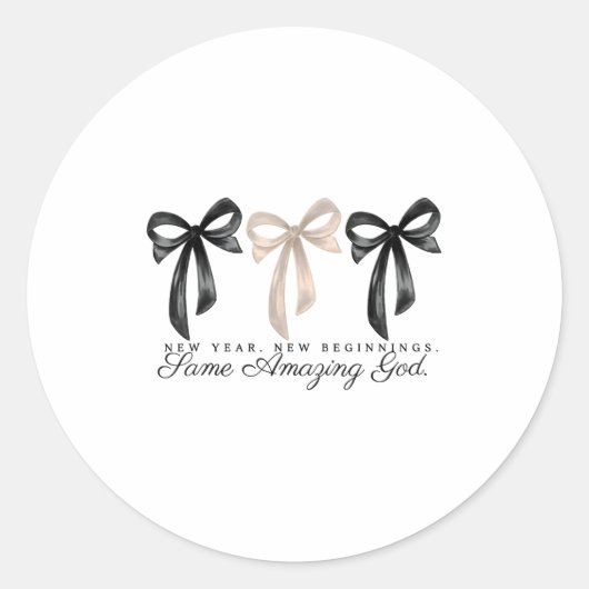 New Years Christian Coquette Faith New Beginnings  Ronde Sticker (Voorkant)