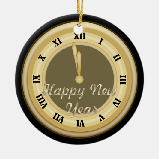 New Years Clock Holiday Ornament (Voorkant)