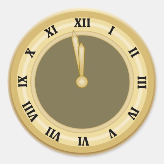 New Years Clock Vakantie Sticker (Voorkant)