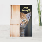 New Years Cute Funny 2026 Ginger Orange Kitten  Kaart (Voorkant)
