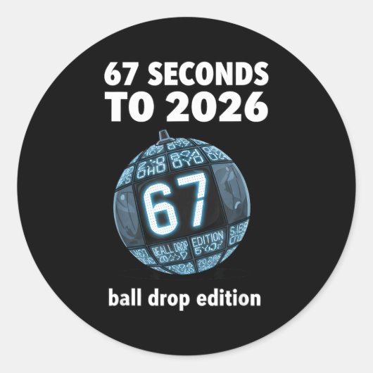 New Year's Day Ball Drop Countdown Funny Brainrot Ronde Sticker (Voorkant)