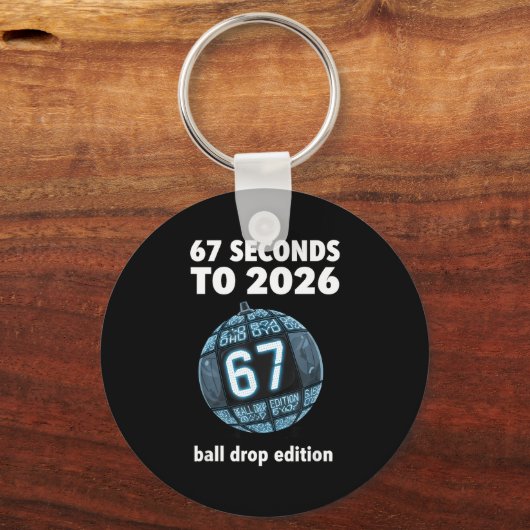 New Year's Day Ball Drop Countdown Funny Brainrot Sleutelhanger (Voorkant)