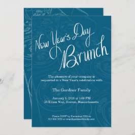 New Year's Day Brunch Tablescape Invitation Kaart