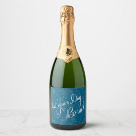 New Year's Day Handwritten Bottle Labels Sparkling Wijnetiket