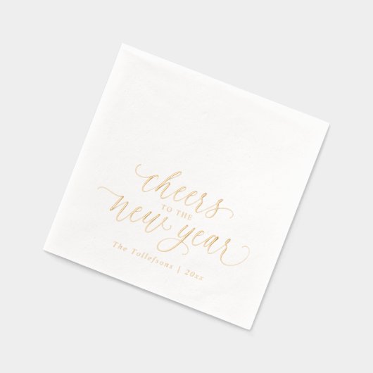 New Years Elegant Festive 2026 Gold Folie Servetten (Links)