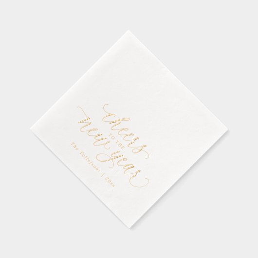 New Years Elegant Festive 2026 Gold Folie Servetten (Rechts)