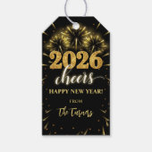 New Year's Eve 2026 Party Gold & Black Cadeaulabel (Voorkant)