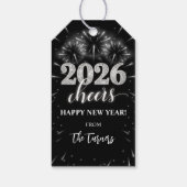 New Year's Eve 2026 Party Silver & Black Cadeaulabel (Achterkant)