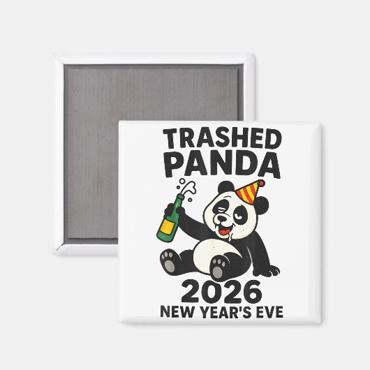 New Years Eve 2026 Trashed Panda Premium  Magneet (Voorkant / Achterkant)