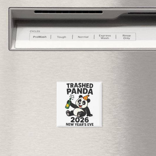 New Years Eve 2026 Trashed Panda Premium  Magneet (Insitu (Vaatwasser))