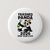 New Years Eve 2026 Trashed Panda Premium  Ronde Button 5,7 Cm (Voorkant)