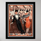 "New Years Eve" Art Deco Afdruk van George Leonnec Poster (Voorkant)