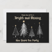 New Years Eve Black and Gold Holiday Party Feestdagenkaart (Voorkant)