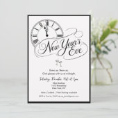 New Year's Eve Black and White Cocktail Party Kaart (Staand voorkant)