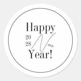 New Year's Eve Black and White Party Ronde Sticker