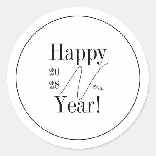 New Year's Eve Black and White Party Ronde Sticker (Voorkant)