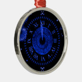 New Year's Eve Blue Iris Clock Metal Ornament (Rechts)