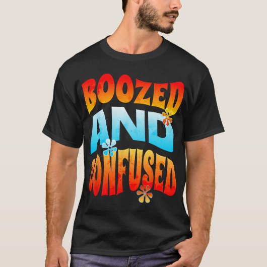 New Years Eve Boozed And Confused Retro 2025 Adult T-shirt (Voorkant)
