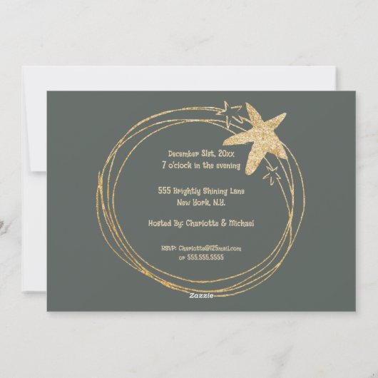 New Years Eve Bright and Shining Holiday Party Feestdagenkaart (Achterkant)