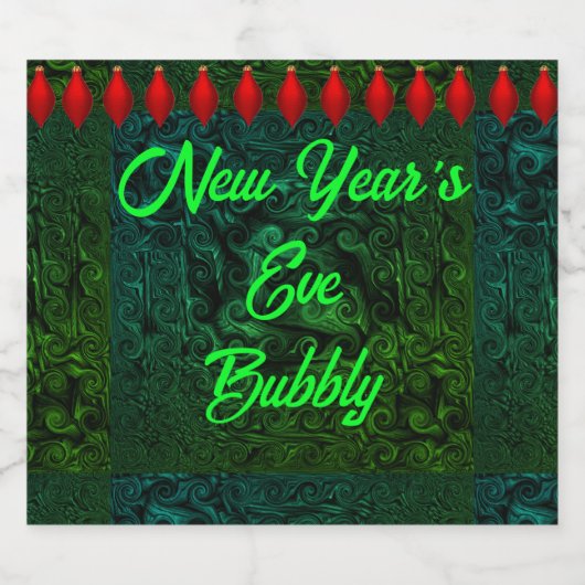 New Year's Eve Bubbly Mousserende Wijn Label (set Sparkling Wijnetiket (Enkel label)