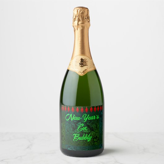 New Year's Eve Bubbly Mousserende Wijn Label (set  Sparkling Wijnetiket (Voorkant)