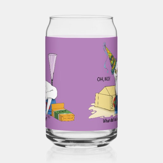 New Years Eve Cat Blikvorm Glas (Links)