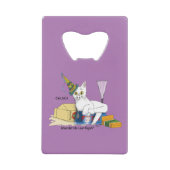 New Years Eve Cat Grappig Creditkaart Flessenopener (Voorkant)