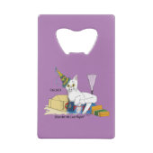 New Years Eve Cat Grappig Creditkaart Flessenopener (Achterkant)