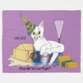 New Years Eve Cat Grappig Fleece Deken (Voorkant (Horizontaal))