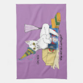 New Years Eve Cat Grappig Theedoek (Verticaal)
