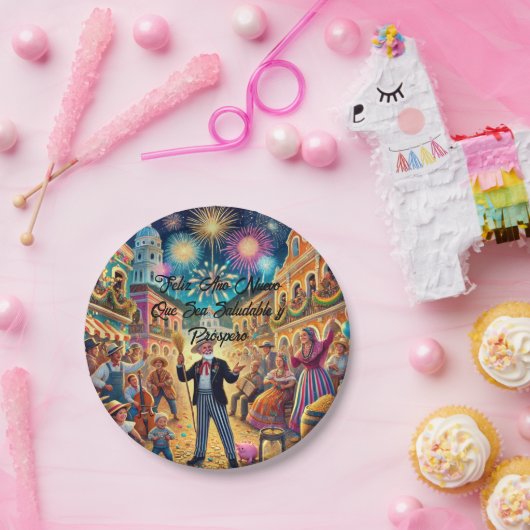 New Year's Eve Celebration El Año Viejo Papieren Bordje (Feest)