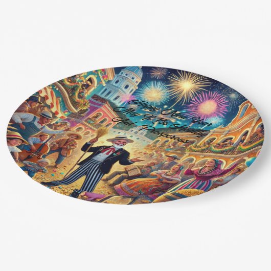 New Year's Eve Celebration El Año Viejo Papieren Bordje (Gekanteld)