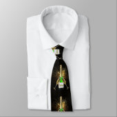 New Years Eve Champagne Bottle Fireworks Necktie Stropdas (Gebonden)