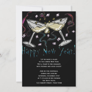 New Years Eve Champagne en Confetti Kaart