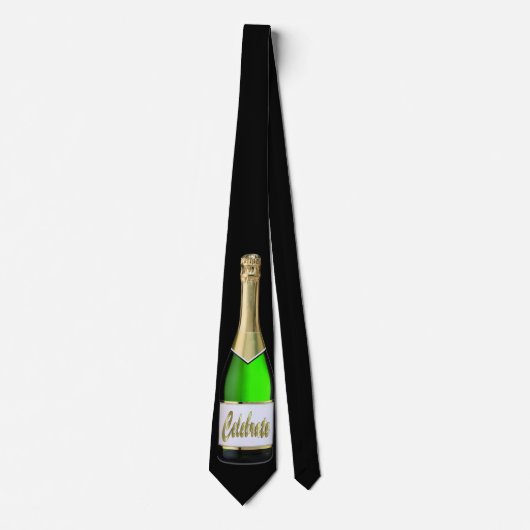 New Years Eve champagne fles vieren stropdas (Voorkant)