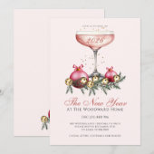 New Year's Eve Champagne Ring In The New Year Kaart (Voorkant / Achterkant)