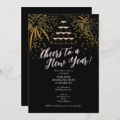 New Years Eve Champagne Tower Diner Cocktail Bash Kaart (Voorkant / Achterkant)