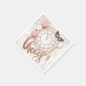 New Years Eve Clock juicht elegant script Servet (Hoek)